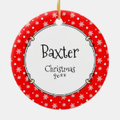 行くぞ!パピロン(白&赤)犬かわいい セラミックオーナメント (裏面)