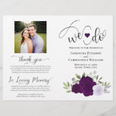 行くぞ!パープルボホバラDIYフォールド結婚式 プログラム (正面)