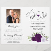 行くぞ!パープルボホバラDIYフォールド結婚式 プログラム (正面)