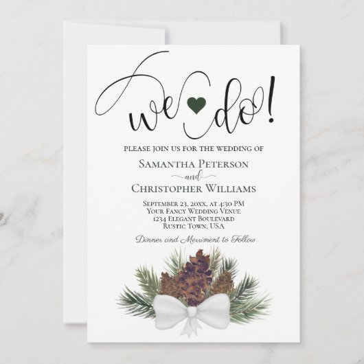 行くぞ!ピネコ素朴ン&ブランチ冬の結婚式 招待状 (正面)