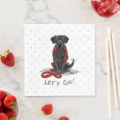 行くぞ！ブラックラブラドールレトリバー – かわいい犬 スタンダードランチョンナプキン (インサイチュ)