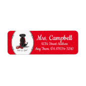 行くぞ!ブラックラブラドールレトリバー – かわいい犬 ラベル (正面)