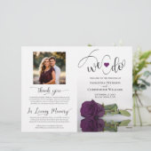 行くぞ!プラムパープルバラDIYフォールド結婚式 プログラム (スタンド正面)