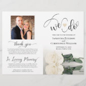 行くぞ！ホワエレガントイトローズDIYフォールド結婚式 プログラム (正面)