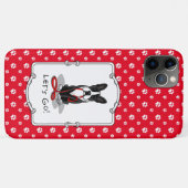 行くぞ!ボストンテリアードッグおもしろい(黒) Case-Mate iPhoneケース (裏面(横))