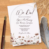 行くぞ！ボヘ素朴ミアンシエナワイルドフラワー結婚ズ アクリル招待状