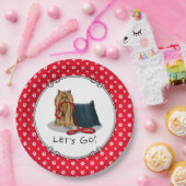 行くぞ！ヨークシャーテリアー(ヨークシャーテリア)ドッグウィリーシュ ペーパープレート (パーティー)