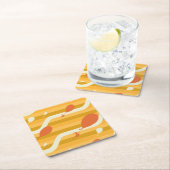 行くぞ！レトロバルーンパターン スクエアペーパーコースター (インサイチュ)