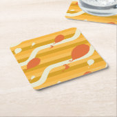 行くぞ！レトロバルーンパターン スクエアペーパーコースター (アングル)