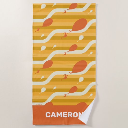 行くぞ！レトロバルーンパターン ビーチタオル (正面)