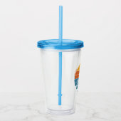 行くぞ！レトロ夕日 アクリルタンブラー (右)