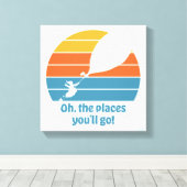 行くぞ！レトロ夕日 キャンバスプリント (インサイチュ (ウッドフロア))