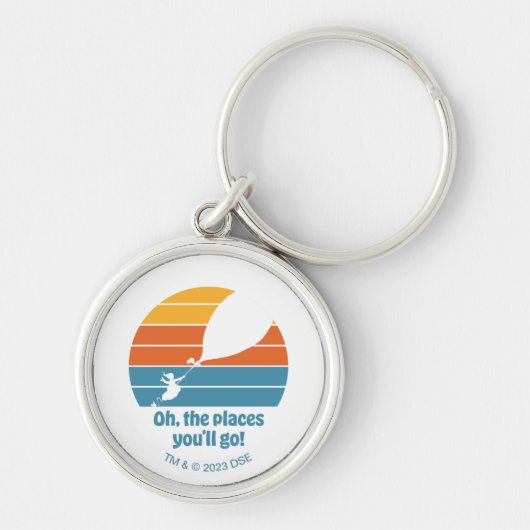 行くぞ！レトロ夕日 キーホルダー (正面)