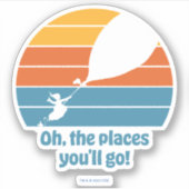 行くぞ！レトロ夕日 シール (正面)