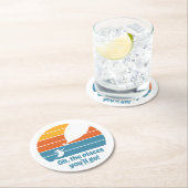 行くぞ！レトロ夕日 ラウンドペーパーコースター (インサイチュ)