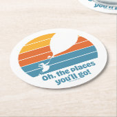 行くぞ！レトロ夕日 ラウンドペーパーコースター (アングル)