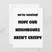 行くぞ！ |不気味な隣人 – おもしろい引用文 案内ポストカード (正面/裏面)