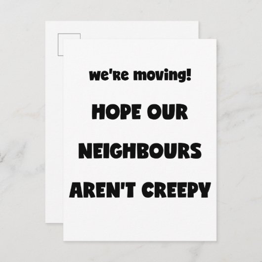 行くぞ！ |不気味な隣人 – おもしろい引用文 案内ポストカード (正面/裏面)