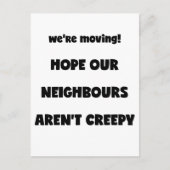 行くぞ！ |不気味な隣人 – おもしろい引用文 案内ポストカード (正面)