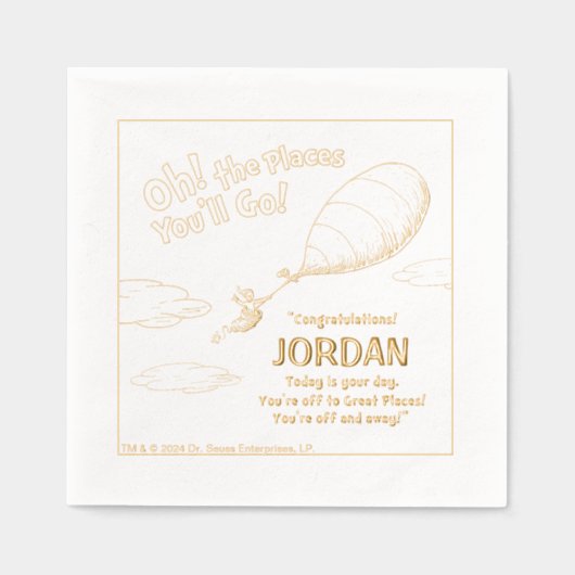 行くぞ！卒業発表 箔ナプキン (正面)