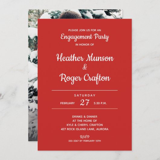 行くぞ!婚約パーティ招待状 |写真の追加 招待状 (正面/裏面)