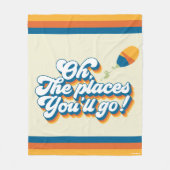 行くぞ!引用文(バルーン付き) フリースブランケット (正面)