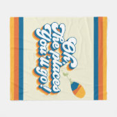 行くぞ!引用文(バルーン付き) フリースブランケット (正面(横))