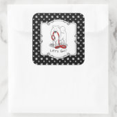 行くぞ！（散歩のために）サモアイw赤いリーシュおもしろい スクエアシール (バッグ)