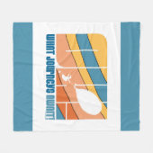 行くぞ！「旅が待つこと」 フリースブランケット (正面(横))