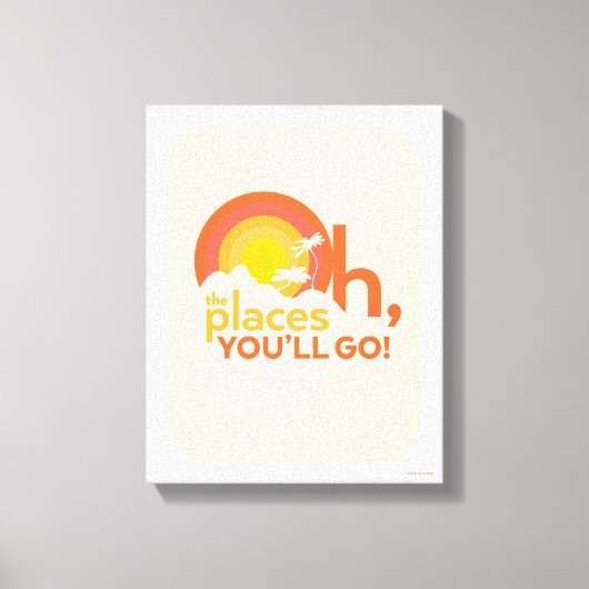 行くぞ！横向きタイポグラフィ キャンバスプリント (正面)