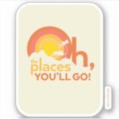 行くぞ!横向きタイポグラフィ シール (正面)