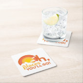 行くぞ！横向きタイポグラフィ スクエアペーパーコースター (インサイチュ)