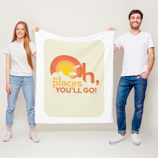 行くぞ!横向きタイポグラフィ フリースブランケット (インサイチュ)