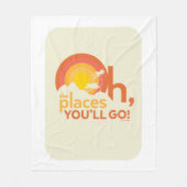 行くぞ!横向きタイポグラフィ フリースブランケット (正面)