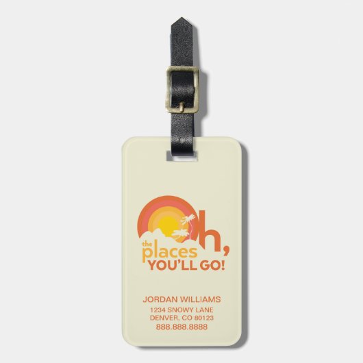 行くぞ！横向きタイポグラフィ ラゲッジタグ (正面縦)