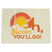 行くぞ！横向きタイポグラフィ ラージペーパーバッグ