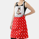 行くぞ！（歩く）パグ犬（淡い子鹿）カワイイ エプロン (インサイチュ)