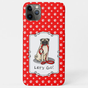 行くぞ!(歩く)パグ犬(淡い子鹿)カワイイ iPhone 11 PRO MAXケース