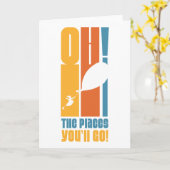 行くぞ!背の高いレトロタイポグラフィ カード (黄色い花)