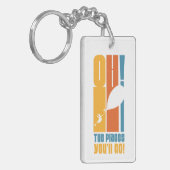 行くぞ!背の高いレトロタイポグラフィ キーホルダー (正面左)