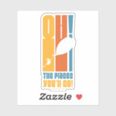 行くぞ!背の高いレトロタイポグラフィ シール (シート)