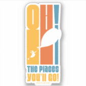 行くぞ!背の高いレトロタイポグラフィ シール (正面)