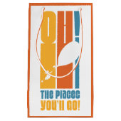 行くぞ！背の高いレトロタイポグラフィ スモールペーパーバッグ (正面)