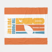 行くぞ!背の高いレトロタイポグラフィ フリースブランケット (正面(横))