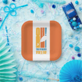 行くぞ！背の高いレトロタイポグラフィ ペーパープレート (パーティー)