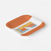 行くぞ！背の高いレトロタイポグラフィ ペーパープレート (傾斜あり)