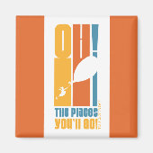 行くぞ!背の高いレトロタイポグラフィ マグネット (正面)