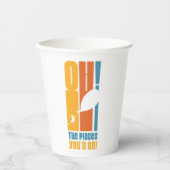 行くぞ！背の高いレトロタイポグラフィ 紙コップ (正面)