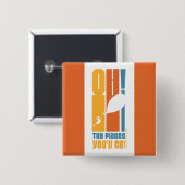 行くぞ!背の高いレトロタイポグラフィ 缶バッジ (正面&裏面)