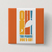 行くぞ!背の高いレトロタイポグラフィ 缶バッジ (正面)